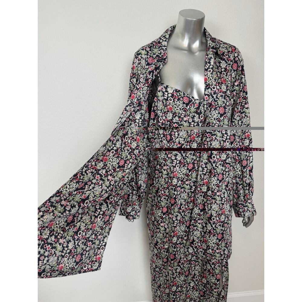 Cinq à Sept Midi Dress Womens 14 Floral Dainty Cocktail Elegant Feminine Multi - Picture 12 of 16